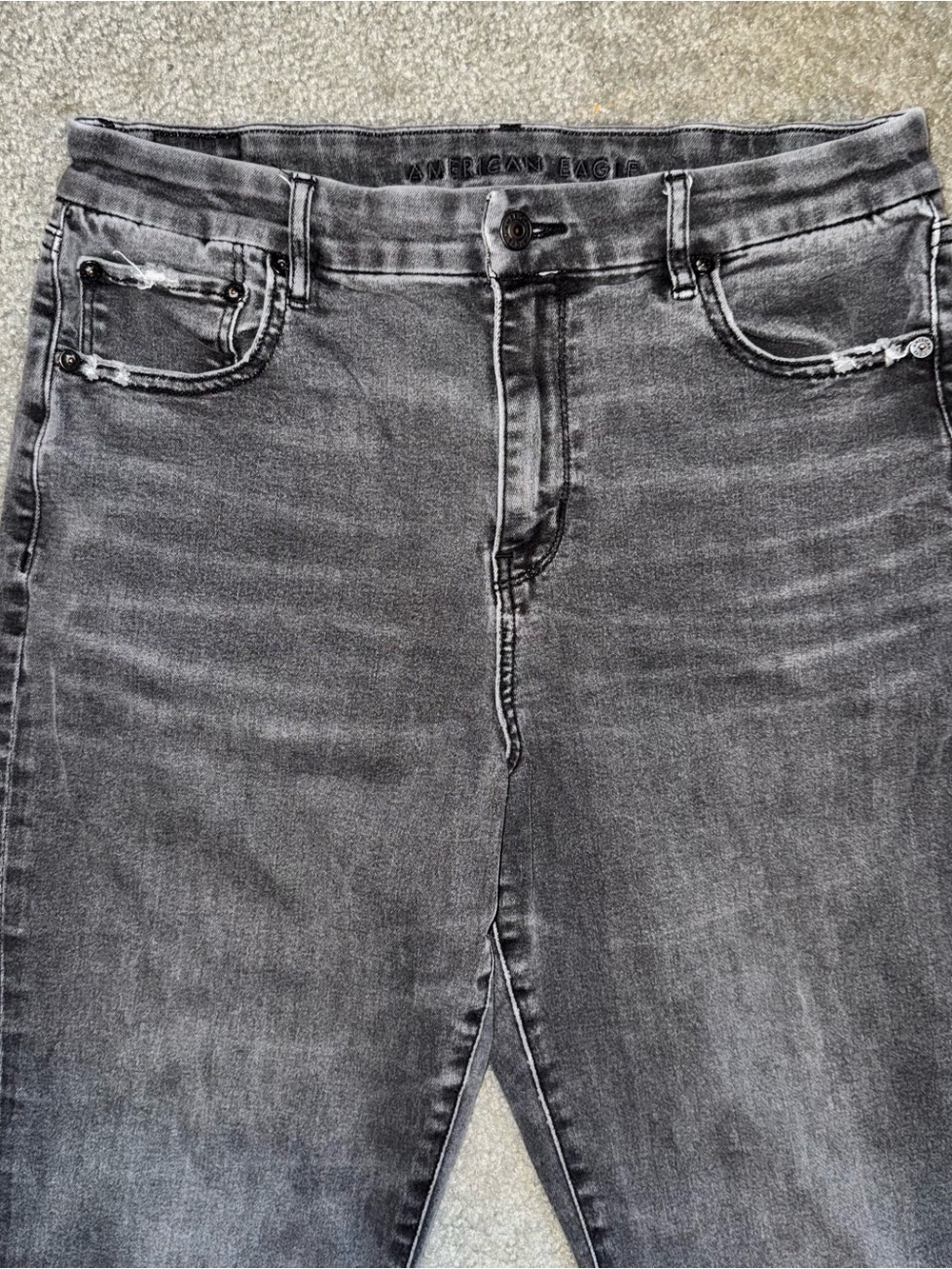 American Eagle black high-rise Flare leg jeans size 14 - Picture 3 of 12